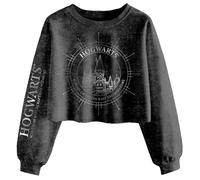 Harry Potter Hogwarts Constellation Acid Wash Crop Sweatshirt In Black Black