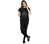 Harry Potter Hogwarts Crest Cotton Boyfriend T-Shirt In Black Black L