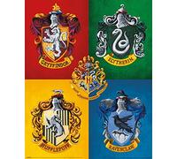 Harry Potter Hogwarts Crest Poster (50cm x 40cm) (Yellow/Green/Blue/Red)