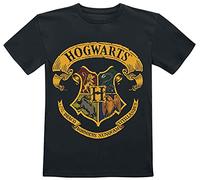 Harry Potter Hogwarts Crest Unisex T-Shirt Black 128, 100% Cotton,