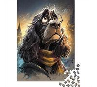 Harry Potter Hogwarts Dog Art Print Jigsaw Puzzles Puzzle for Adults Kids. 1000 Pieces Whimsical Challenge Toy Educational Games Home Decoration for Adults& Kids Age 14 Years Up 38x26cm/1000pcs