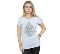 Harry Potter Hogwarts Draco Dormiens Crest Cotton T-Shirt In Grey Grey L