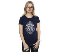 Harry Potter Hogwarts Draco Dormiens Crest Cotton T-Shirt In Navy Navy L