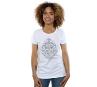 (XXL, White) Harry Potter Womens/Ladies Hogwarts Draco Dormiens Crest Cotton T-Shirt