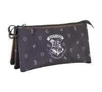 Harry Potter Hogwarts-FAN Triple Pencil Case, Black, 23 x 11 cm