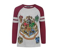 Harry Potter Hogwarts Girl's Raglan Long-Sleeved T-Shirt Grey