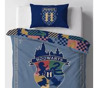 Harry Potter Hogwarts Grandeur Single Duvet Set, Officially Licensed Harry Potter Bedding, Hogwarts Kids Duvet Cover & Pillowcase, Children’s Bedroom Bedding, 135 x 150 cm