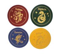 Harry Potter Hogwarts House Crest Coaster Set, Gryffindor, Hufflepuff, Ravenclaw, Slytherin, 4 Coasters (Set of 4
