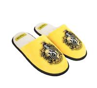 Harry Potter Hogwarts Hufflepuff Yellow House Slippers, Comfy Unisex Adult Slippers, Medium, Multicoloured