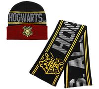 Bioworld Harry Potter Hogwarts Knit Beanie and Scarf Combo - Multicolored - One Size, Multicolored, One Size