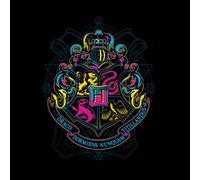 Harry Potter Hogwarts Neon Crest Men's T-Shirt - Black - 3XL
