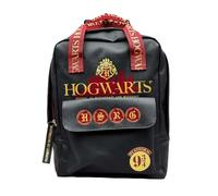 Harry Potter Hogwarts Premium Black Backpack with Front Pocket Top Handle and Padded Adjustable Straps - Measures approx. 39cm (H) x 28cm (W) x 13cm (D)
