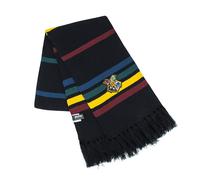 Cinereplicas - Harry Potter - Scarf - Ultra Soft - Officially licensed - Hogwarts - 190 cm - Black with red, yellow, green & blue stripes