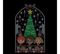 Harry Potter Hogwarts Tree Men's Christmas T-Shirt - Black - 3XL