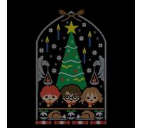 Harry Potter Hogwarts Tree Men's Christmas T-Shirt - Black - M