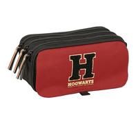 HARRY POTTER HOGWARTS - Triple Big Pencil Case, Children's Pencil Case, Ideal for School Age Children, Comfortable and Versatile, Quality and Resistance, 21.5 x 8 x 10 cm