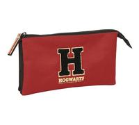 HARRY POTTER HOGWARTS - Triple Pencil Case, Children's Pencil Case, Ideal for School Age Children, Comfortable and Versatile, Quality and Resistance, 22 x 3 x 12 cm