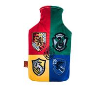 Harry Potter Hot Water Bottle, Velvet Soft Touch Plush Cover Design Hogwarts Gryffindor Slytherin Hufflepuff Ravenclaw, Heat and Cold Therapy, Capacity 1.5L