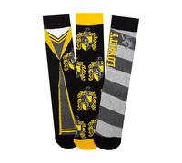 Harry Potter House Crest Socks, 3-Pack, House Colours, Adult S/M or M/L | Casual Crew Socks, Wizarding World Merchandise, Gift for Harry Potter Fans