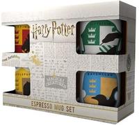 HARRY POTTER HOUSE PRIDE SET OF 4 ESPRESSO MINI COFFEE MUGS CUPS NEW IN GIFT BOX
