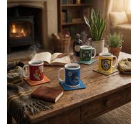 Harry Potter Houses 4x Mugs & Coasters Bundle