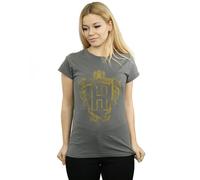 (XXL, Charcoal) Harry Potter Womens/Ladies Hufflepuff Badger Crest Cotton T-Shirt