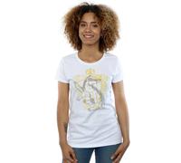 (XXL, White) Harry Potter Womens/Ladies Hufflepuff Badger Crest Cotton T-Shirt
