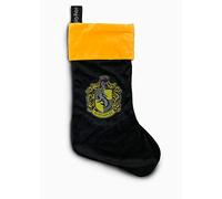 Harry Potter Hufflepuff Christmas Stocking - Hogwarts House Embroidered Crest Holiday Stocking - Black and Yellow Hanging Loop - Wizarding World Gifts for Kids, Teens, Adults