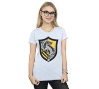 Harry Potter Hufflepuff Crest Flat Cotton T-Shirt In Grey Grey M