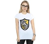 Harry Potter Hufflepuff Crest Flat Cotton T-Shirt In White White L