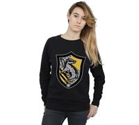 Harry Potter Hufflepuff Crest Flat Sweatshirt In Black Black XL
