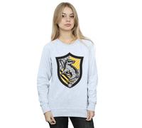 Harry Potter Hufflepuff Crest Flat Sweatshirt In Grey Grey L