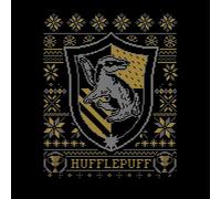 Harry Potter Hufflepuff Crest Women's Christmas T-Shirt - Black - L
