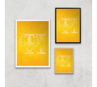 Harry Potter Hufflepuff Giclee Art Print - A4 - Wooden Frame