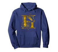 Harry Potter Hufflepuff H Logo Pullover Hoodie, Adult Unisex, Navy Blue, Small
