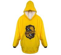 Harry Potter: Hufflepuff Oversized Blanket Hoodie - Comfortable, Soft, Warm, Plush Hooded Wearable Blanket - For Men, Women, and Teens, With Sherpa fleece Lining and Pockets. One Size, Yellow