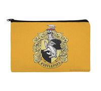 Harry Potter Hufflepuff Painted Crest Makeup Cosmetic Bag Organizer Pouch, Natural, One size