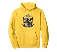 Harry Potter Hufflepuff Quidditch Distressed Shield Pullover Hoodie, Adult Unisex, Lemon Yellow, Small