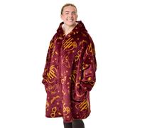 Harry Potter Icon All Over Zip Through Blanket Hoodie | Womens In Red Red