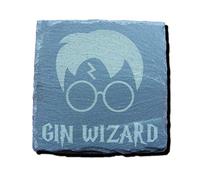 HARRY POTTER INSPIRED SLATE COASTER HOME HOUSE GIFT IDEA PRESENT DRINKS MAT (2, GIN WIZARD)