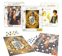 Harry Potter Jigsaw Puzzle Activity Set - Bundle with 2 Hogwarts Jigsaws Plus Temporary Tattoos | Harry Potter Hogwarts House Puzzles for Teens, Adults