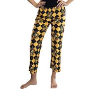 Harry Potter Juniors Hogwarts Houses Crest Cropped Lounge Pants Pajamas (Hufflepuff, L)