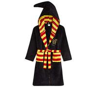 Harry Potter Kids Dressing Gown, Gryffindor Slytherin Soft Fleece Robe For Boys (Black, 13-14 Years)