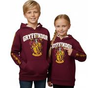 Harry Potter Kids Hoodie - Official Licensed Gryffindor Sweatshirt | Maroon Cotton Pullover Jumper with Crest & Sleeve Print | Unisex Sizes 1-13 Years