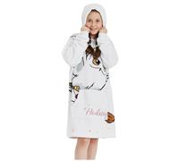Harry Potter Kids Oversized Blanket Hoodie White Fluffy Fleece Pullover (Harry Potter - Owl, One Size)