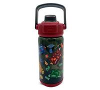 Harry Potter Kids Water Bottle 450ml Spill Proof Drinks Bottle with Locking Lid, Silicone Spout & Carry Handle - Hogwarts Houses Gryffindor Slytherin Ravenclaw Themed Children’s School Bottle BPA Free