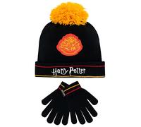 Harry Potter Kids Winter Hat and Gloves Set Hogwarts Black One Size