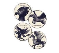 Harry Potter Magical Creatures Coaster Set (Pack Of 4) In Cream Cream