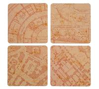 Harry Potter Marauder's Map Heat Change Coaster Set - 4-Pack Magical Drink Mats, Colour-Changing Gift for Fans, Home or Office Use