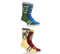 Harry Potter Mens 4 Pair House Badges Socks Assorted 11-13 Mens